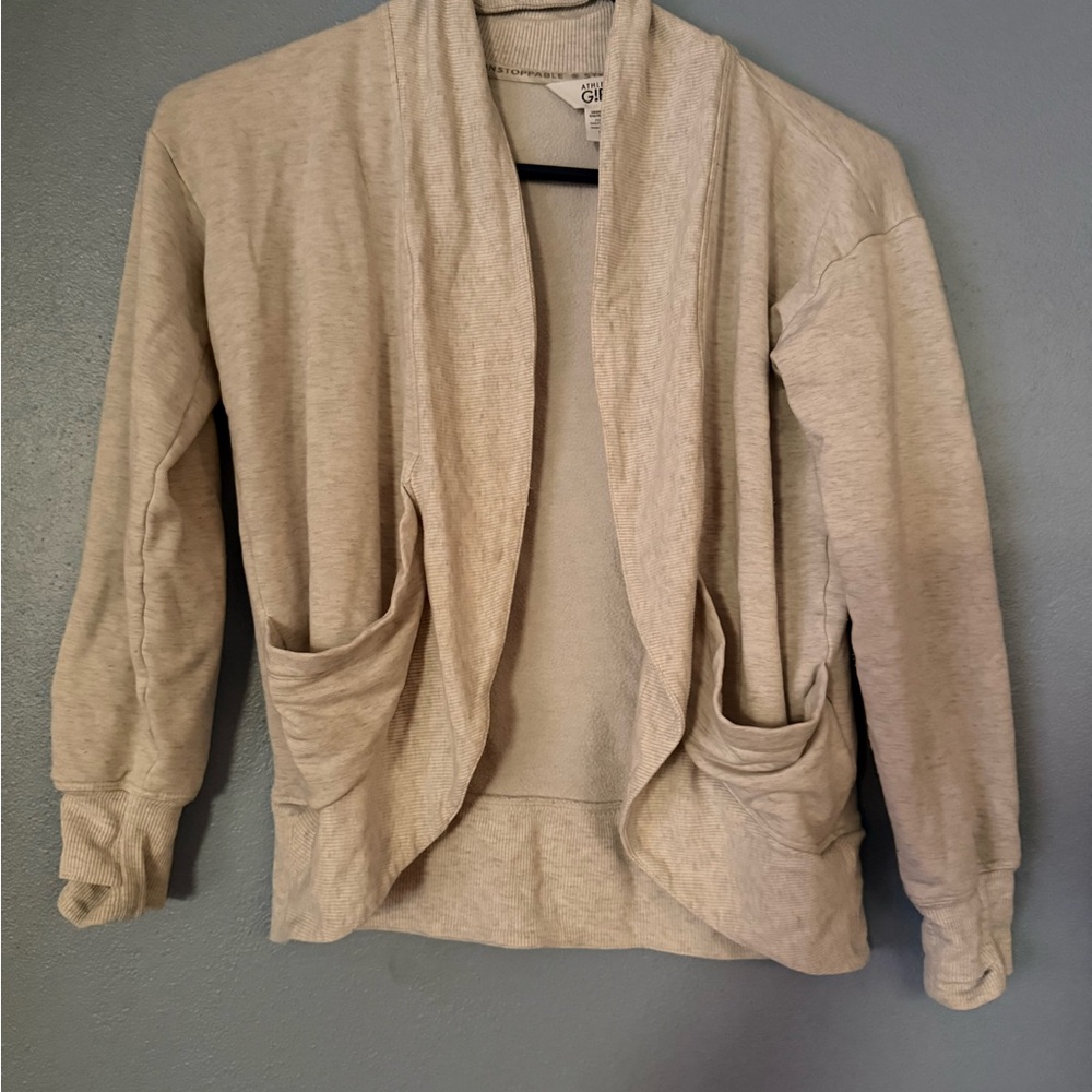 Athleta Light Gray Knit Cardigan